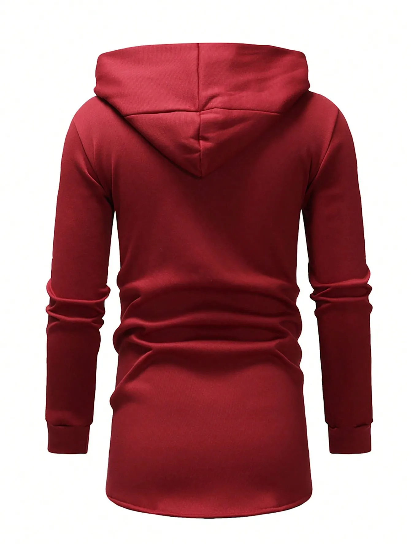 Letter Graphic Open Front Slim Fit Hoodie Coat