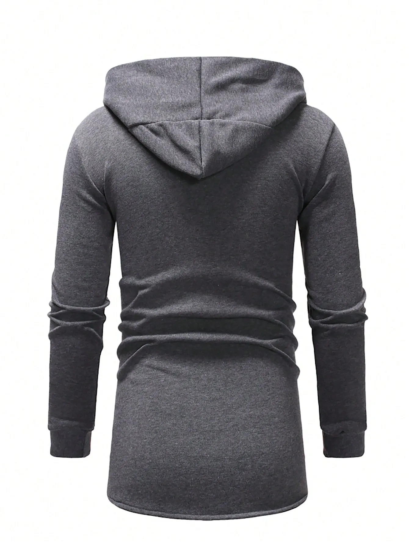 Letter Graphic Open Front Slim Fit Hoodie Coat