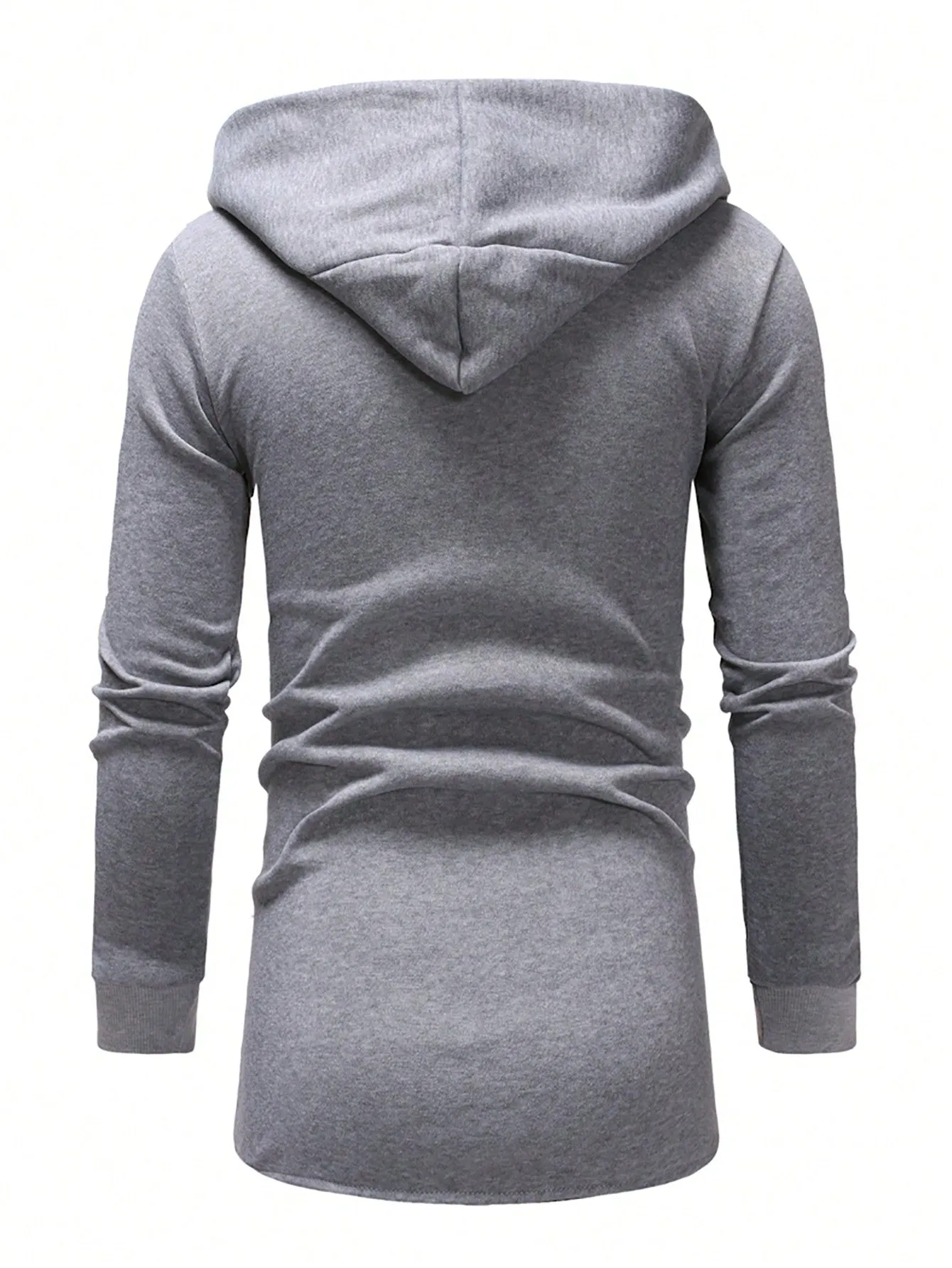 Letter Graphic Open Front Slim Fit Hoodie Coat