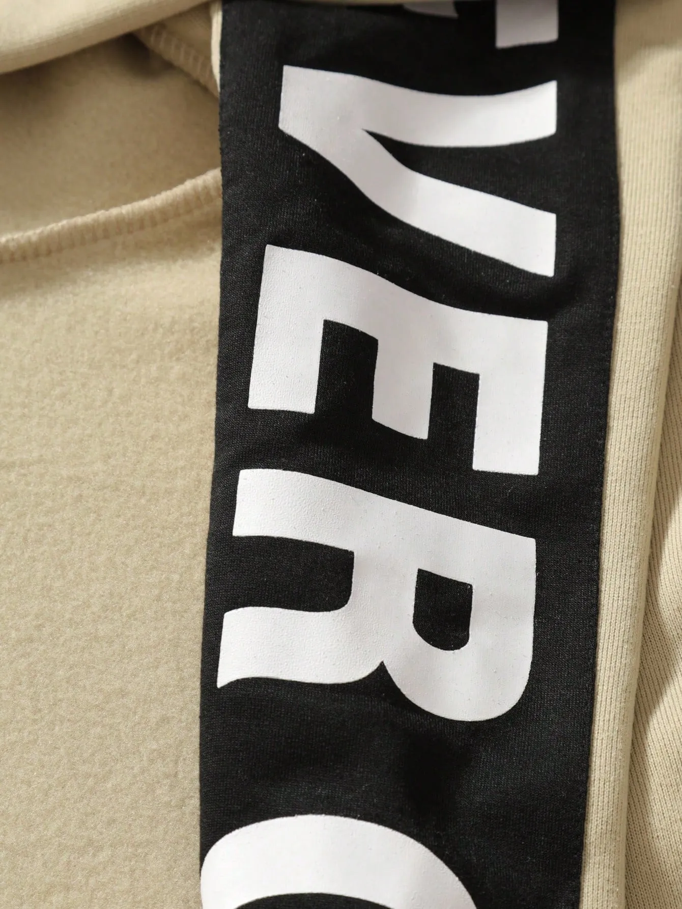 Letter Graphic Open Front Slim Fit Hoodie Coat