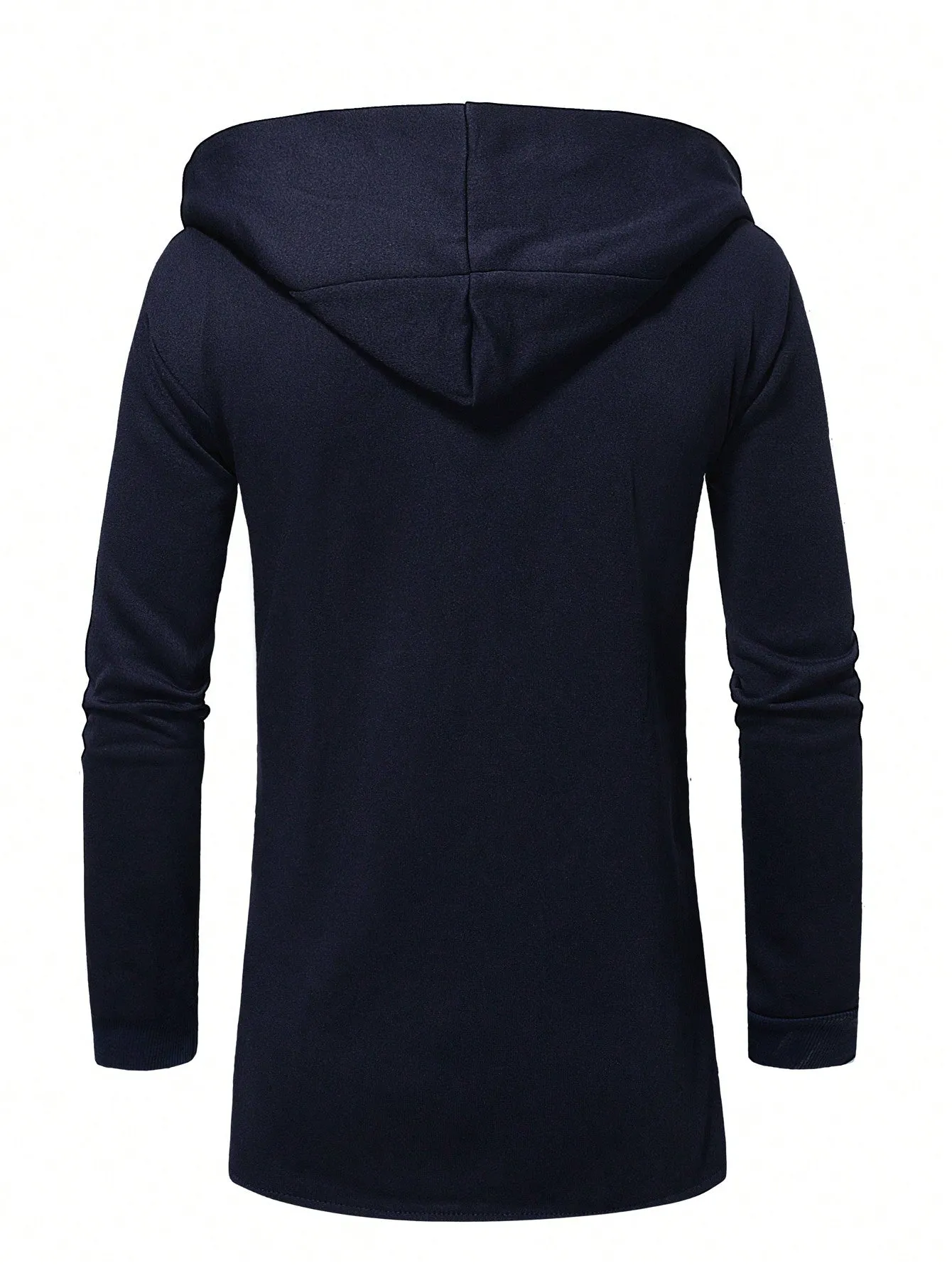 Letter Graphic Open Front Slim Fit Hoodie Coat