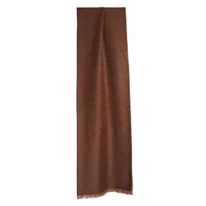 LIGHT BROWN EM LOGO SCARF