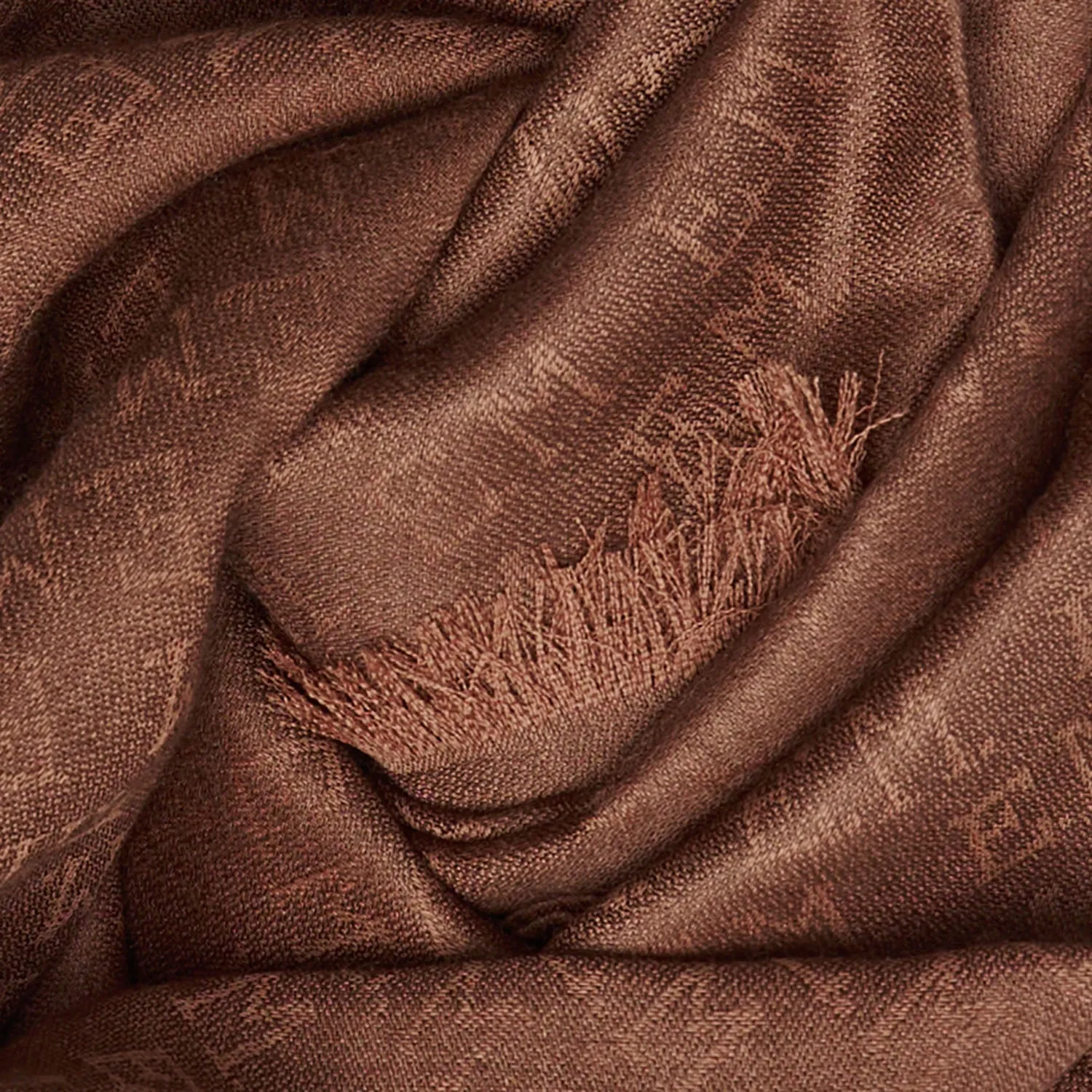 LIGHT BROWN EM LOGO SCARF
