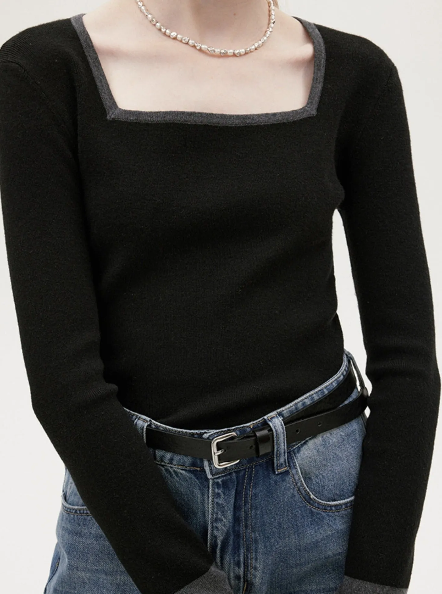 Long-sleeved French Slimming Top
