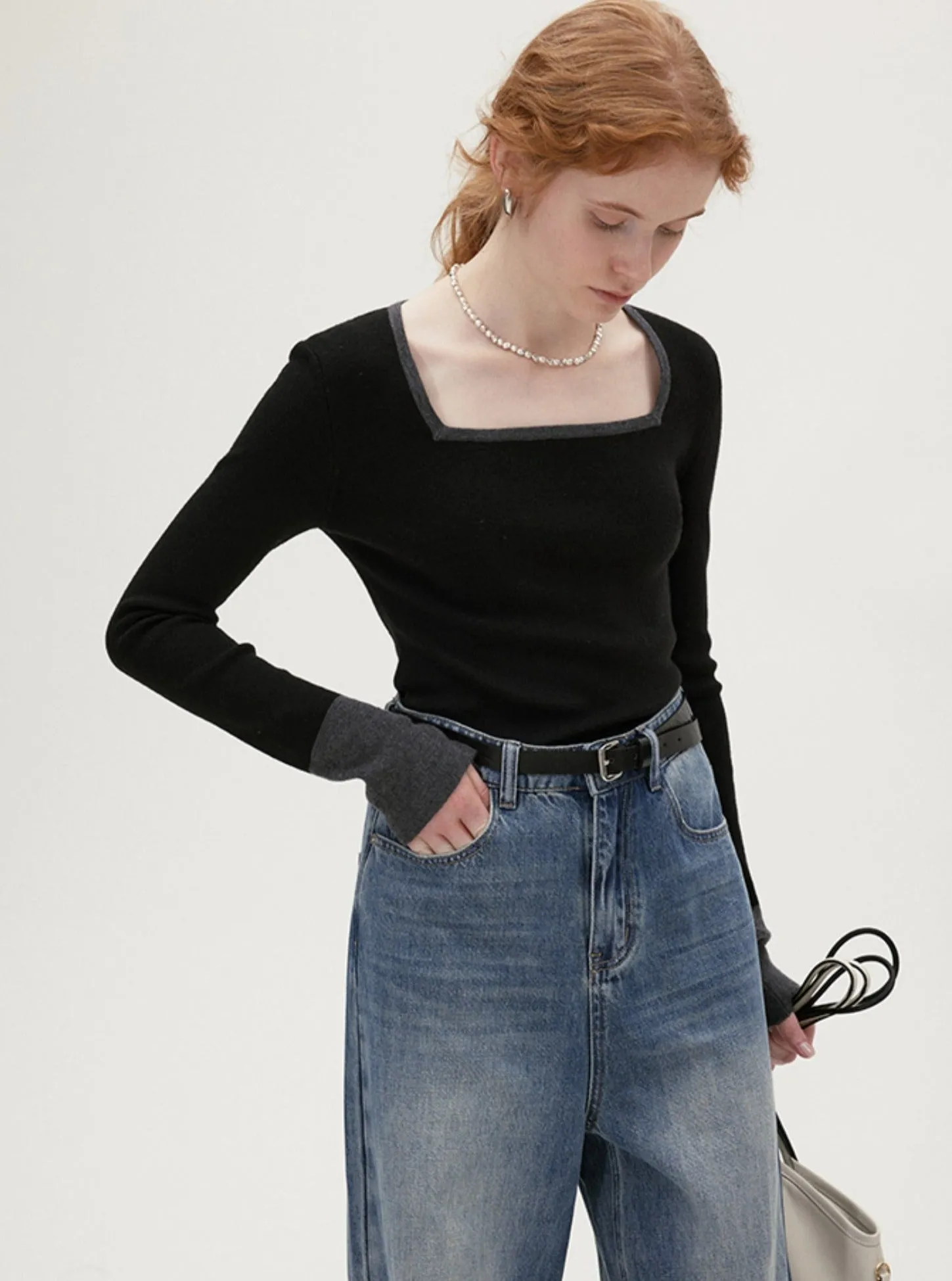 Long-sleeved French Slimming Top
