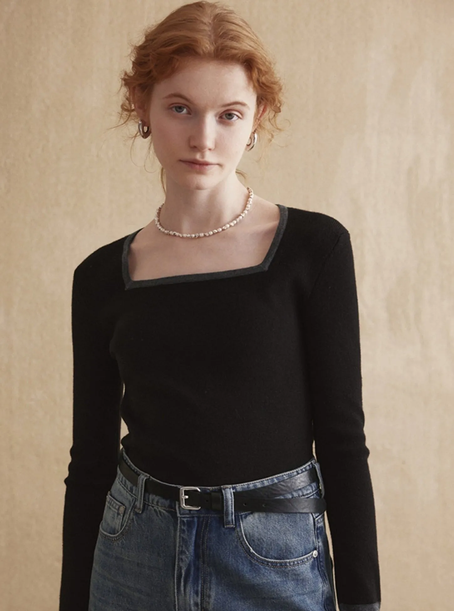 Long-sleeved French Slimming Top