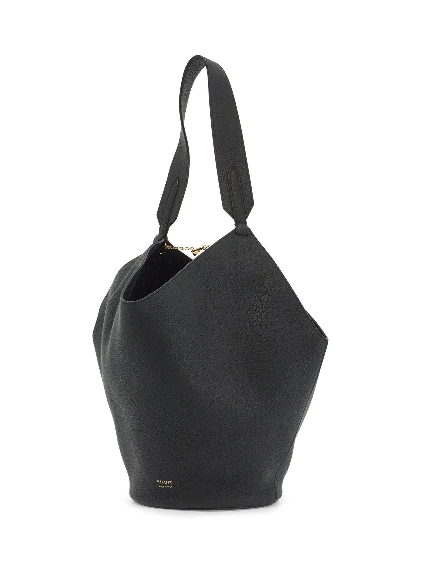 Lotus Embossed Leather Tote