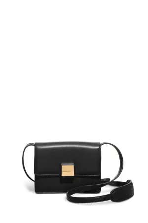 Mercedes Flap Bag in Black Nappa Leather
