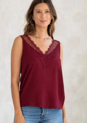 Merlot Lace Tank Top