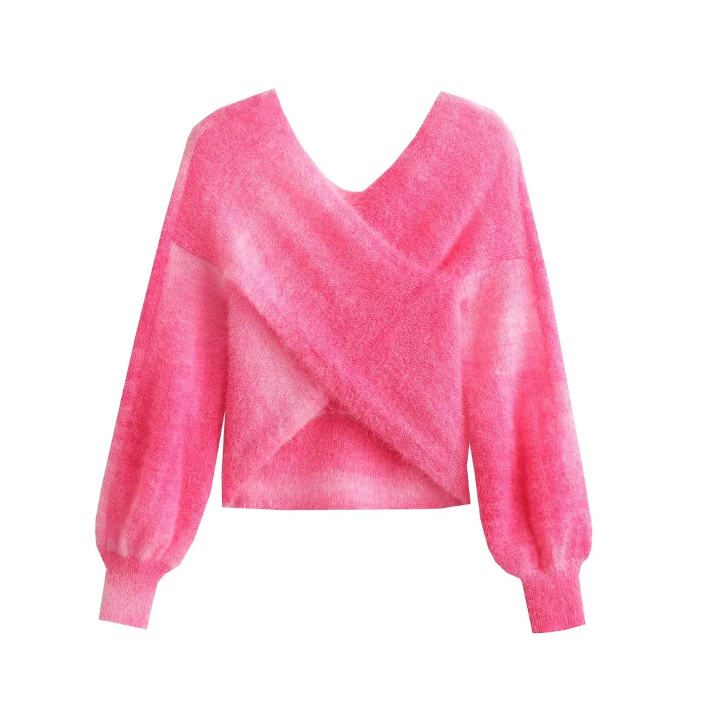 Mohair Knit Wrap Sweater