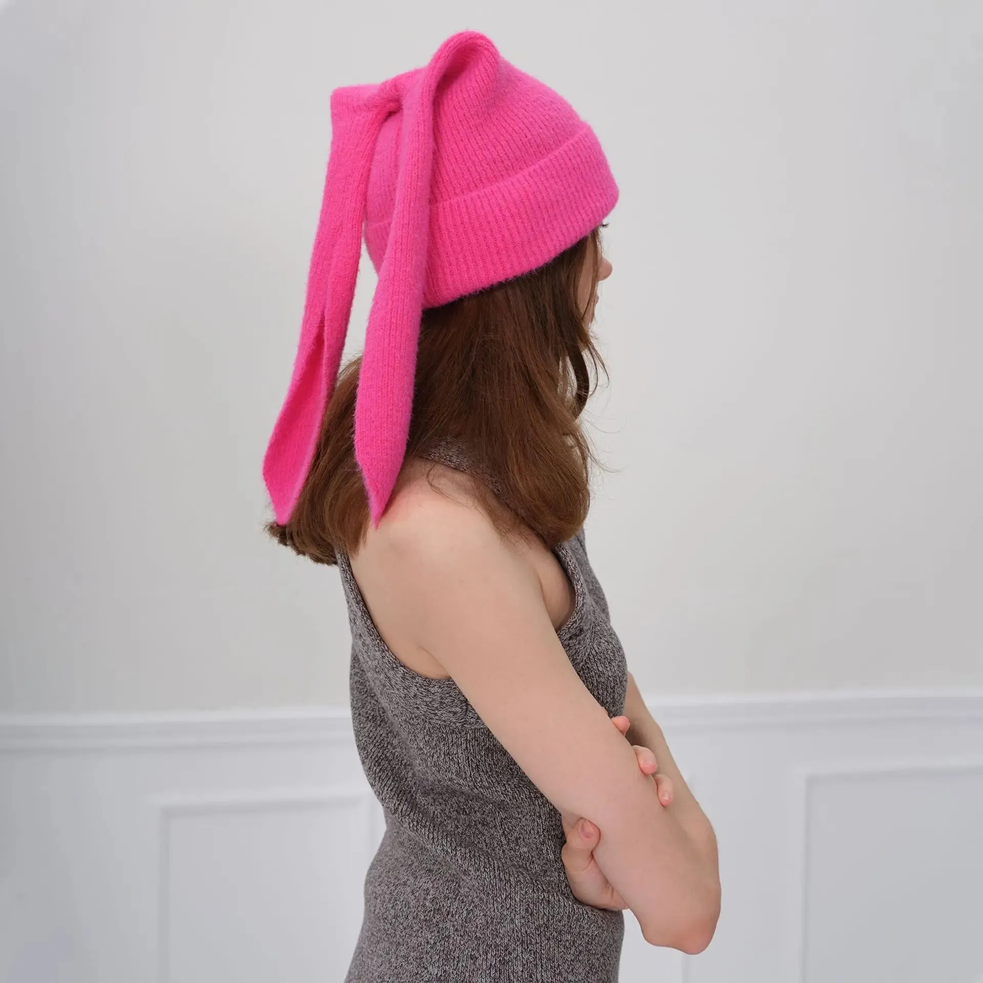 Novelty Cute Rabbit Ears Autumn Winter Skullies Beanies Hat