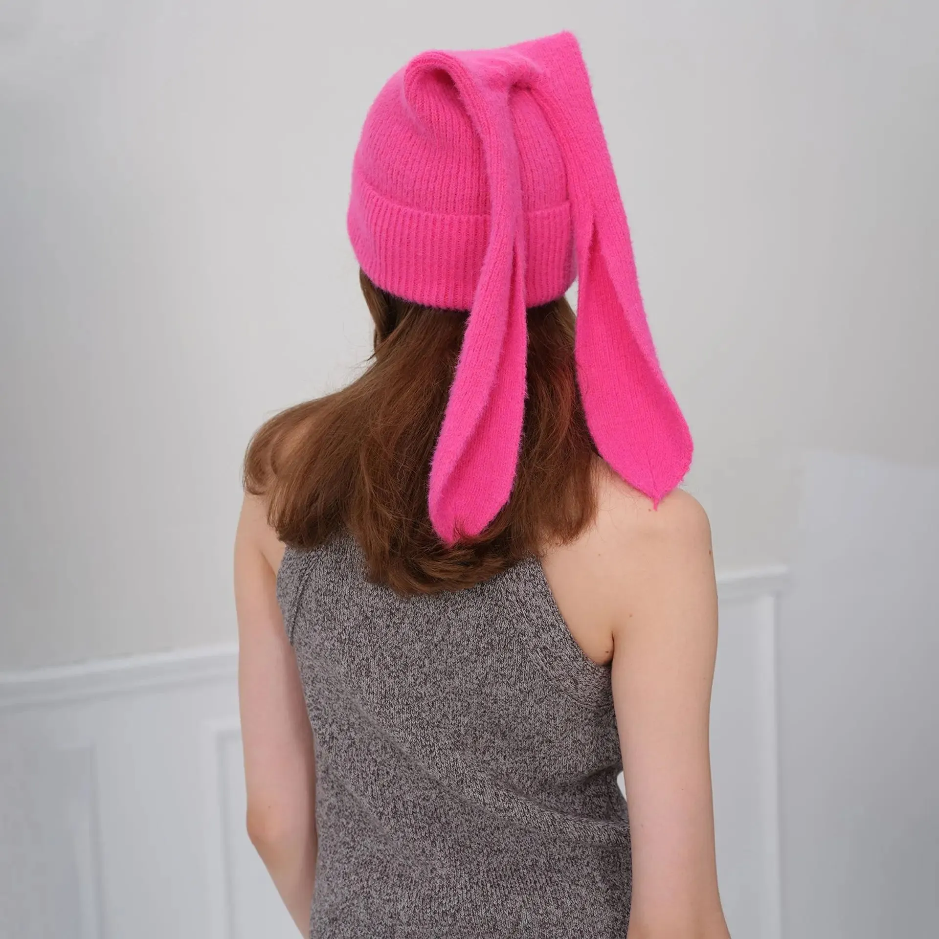 Novelty Cute Rabbit Ears Autumn Winter Skullies Beanies Hat
