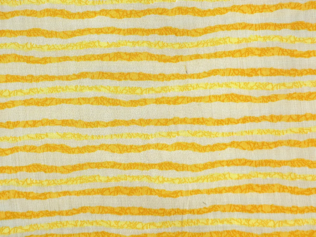 Pale Yellow & Golden Stripes Soft Cotton Muslin Fabric
