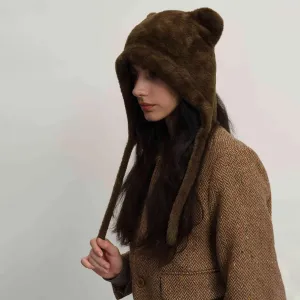 Personality Plush Cute Warm Knitted Winter Ear Protection Hat