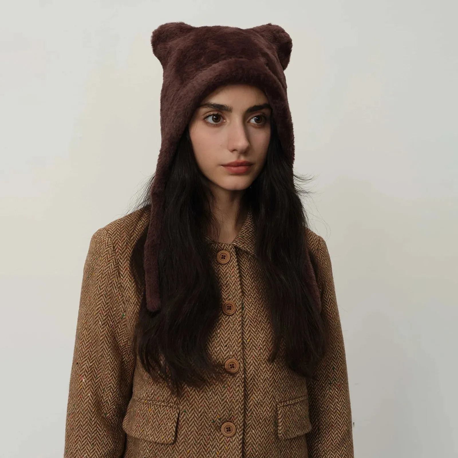 Personality Plush Cute Warm Knitted Winter Ear Protection Hat