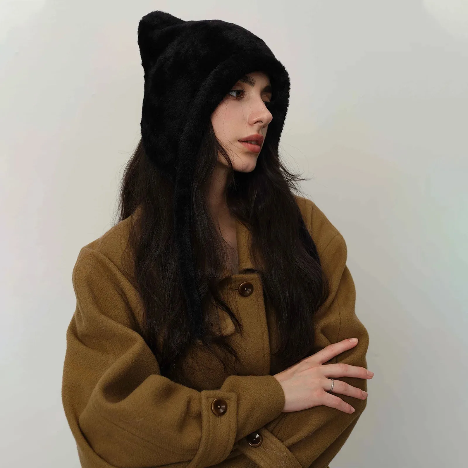 Personality Plush Cute Warm Knitted Winter Ear Protection Hat