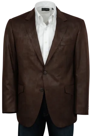 Pinto Ranch Dark Brown Leather Micro Fiber Sport Coat