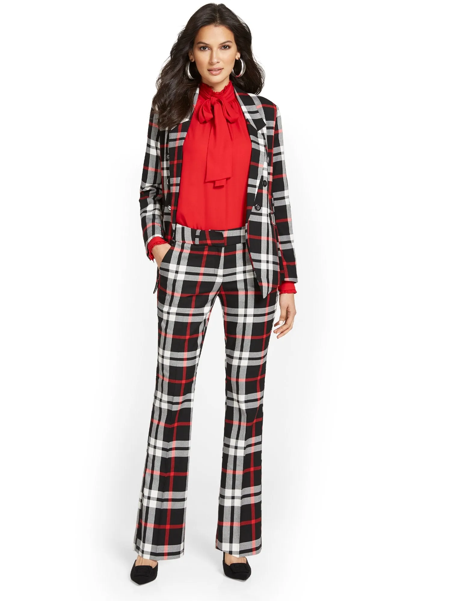 Plaid Modern Fit Bootcut Pant