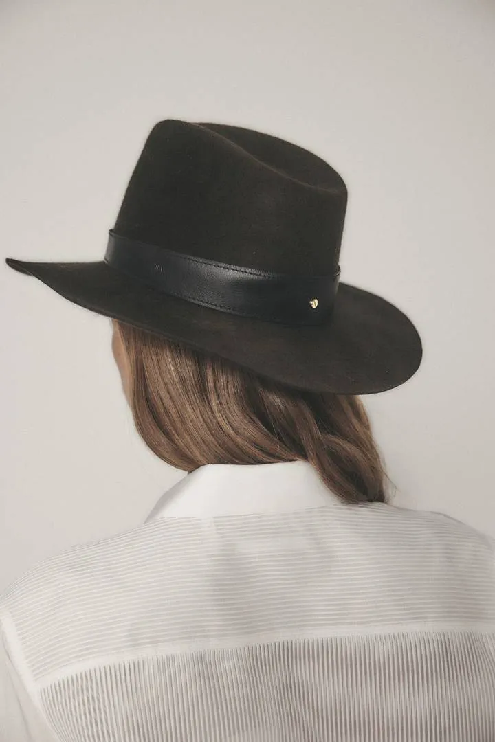 Raleigh Wool Hat in Dark Brown