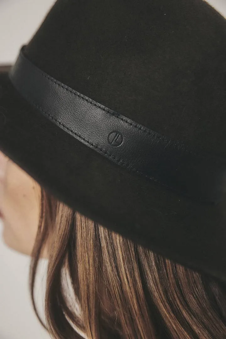 Raleigh Wool Hat in Dark Brown