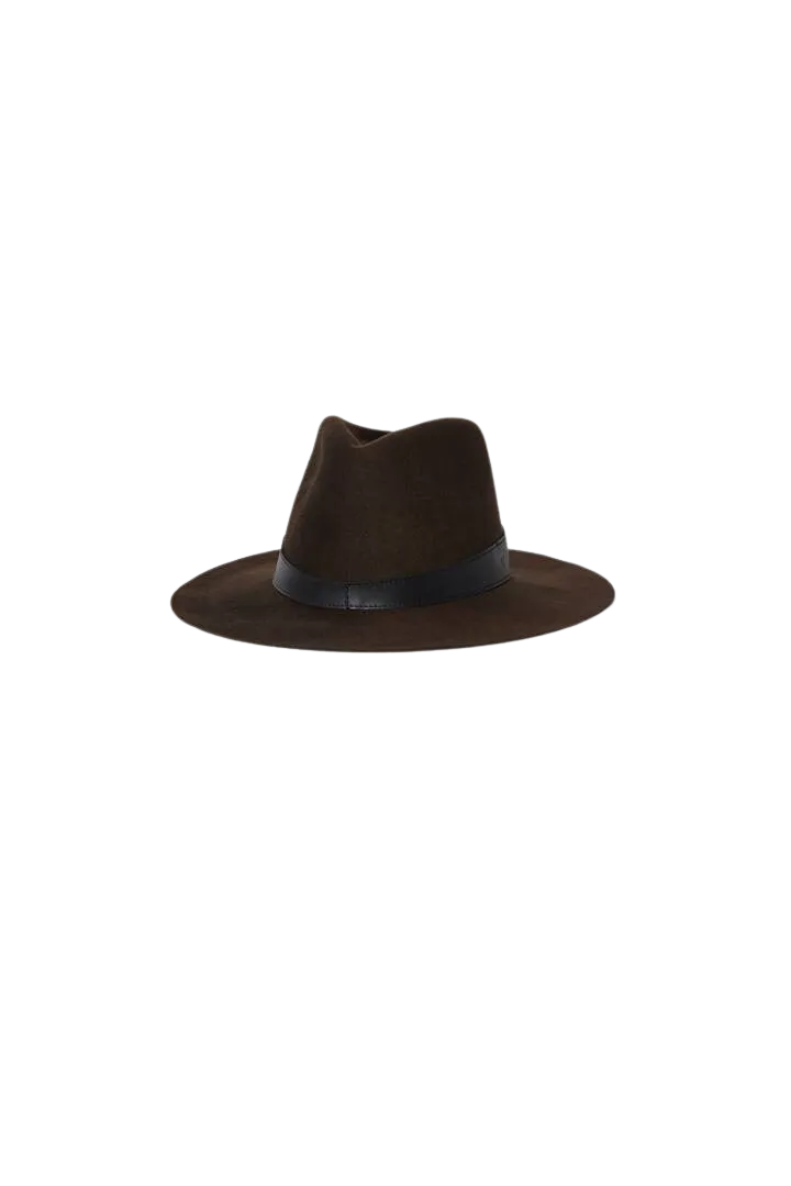 Raleigh Wool Hat in Dark Brown
