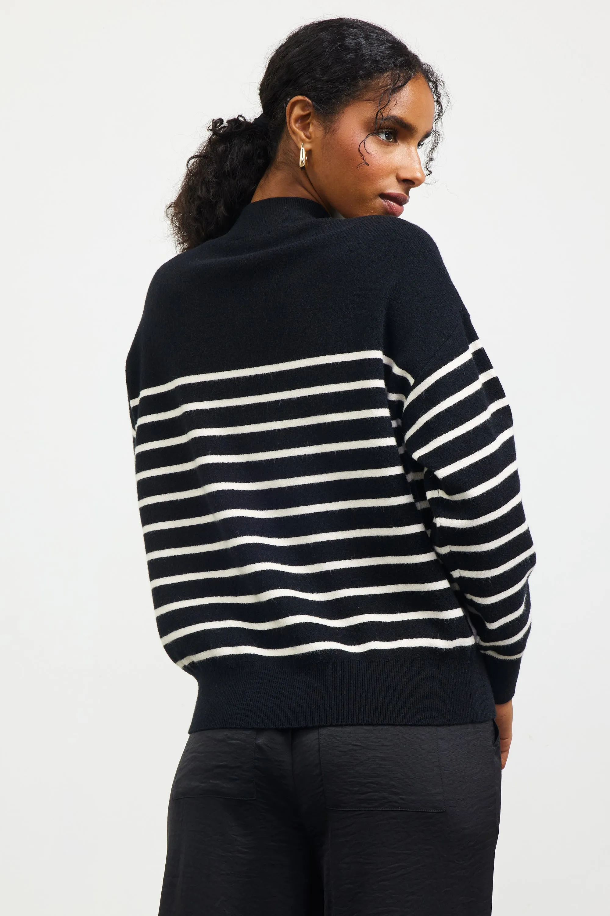 Relaxed Striped Knit Sweater