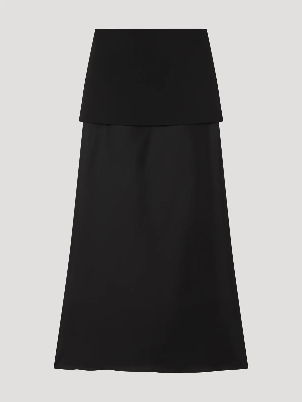 Skirt With Integrated Fluid Silk Part - Black