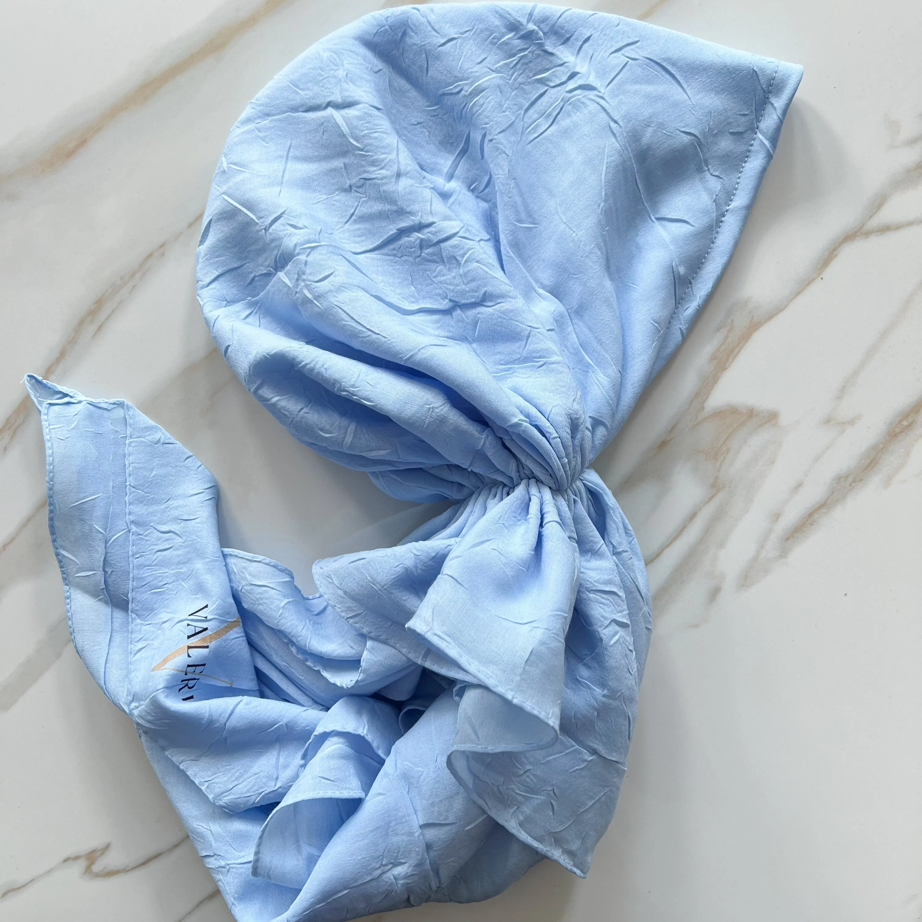 Sky Blue Bamboo Pre-Tied Scarf