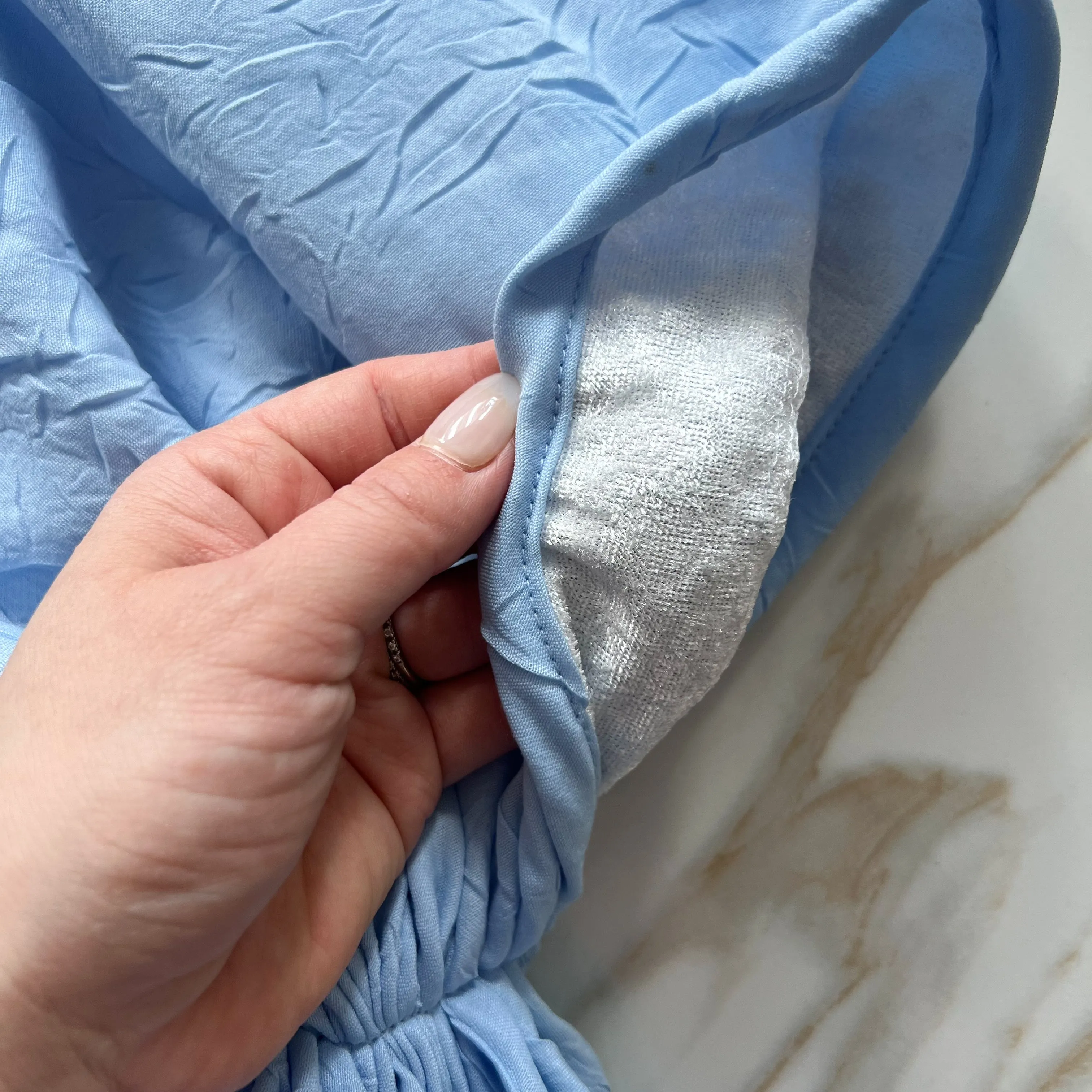 Sky Blue Bamboo Pre-Tied Scarf