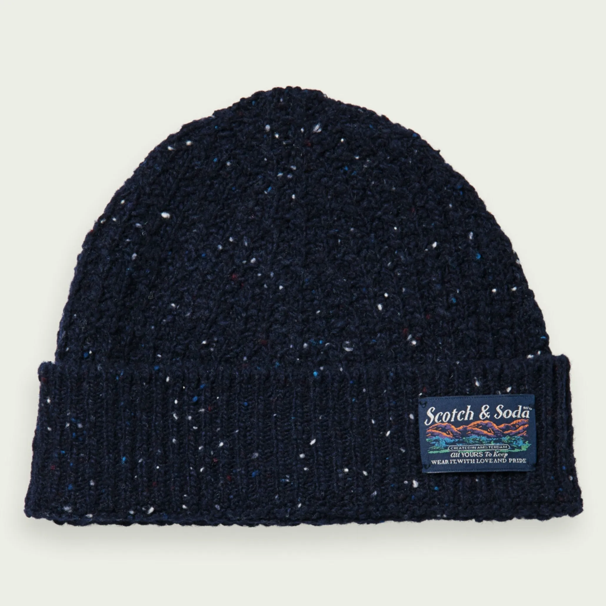 Speckled Wool-Blend Cable Knit Beanie (Combo A)