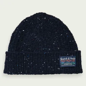 Speckled Wool-Blend Cable Knit Beanie (Combo A)
