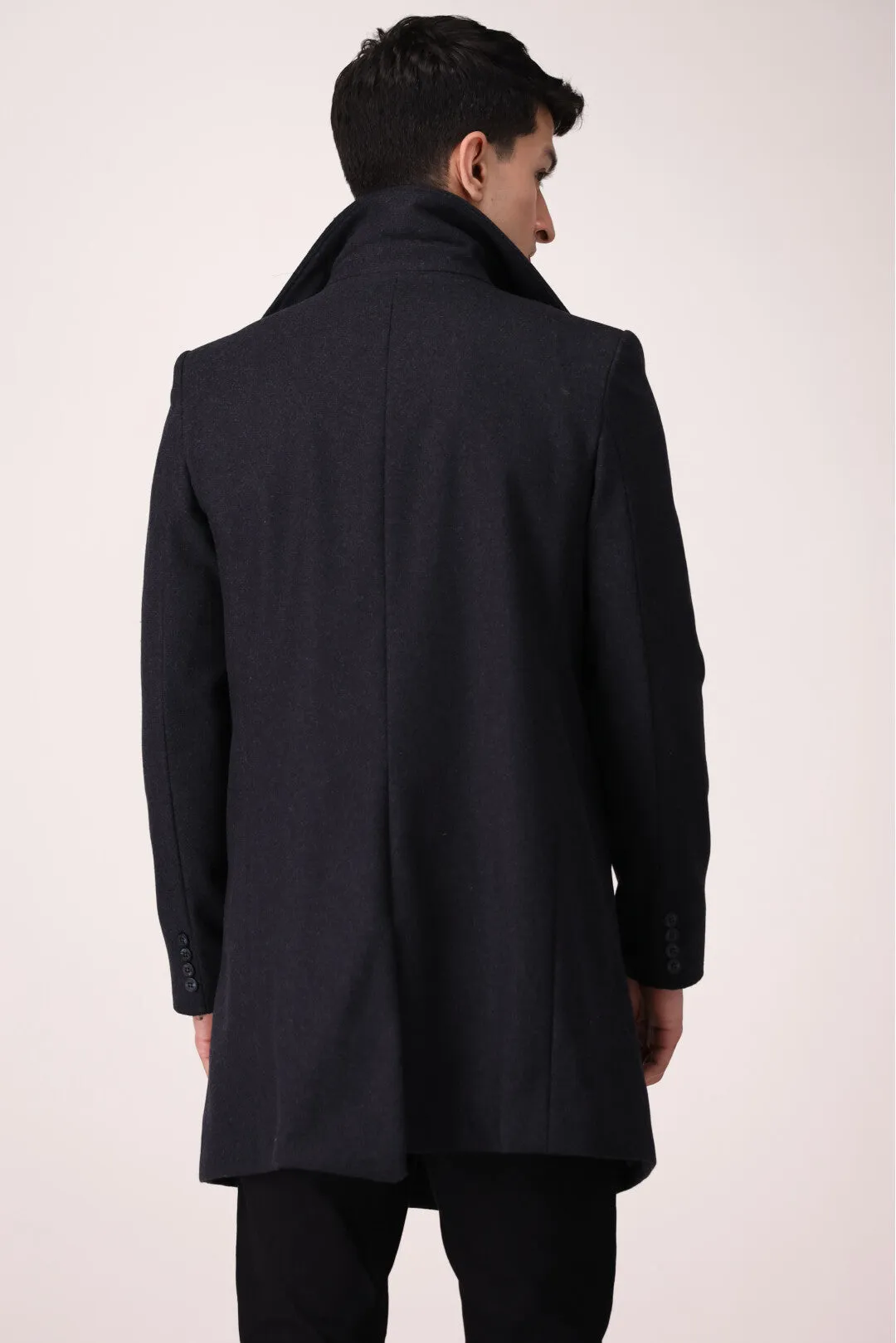 TEXTURED LONG COAT SLIM FIT