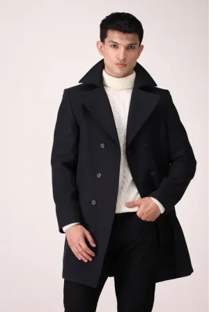 TEXTURED LONG COAT SLIM FIT