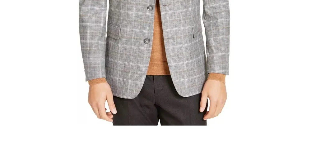 Tommy Hilfiger Men's Modern-Fit Thflex Stretch Sport Coats Brown Size 36