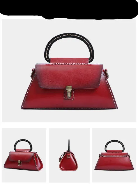 Unique Luxurious Premium Leather Pyramid Handbag.
