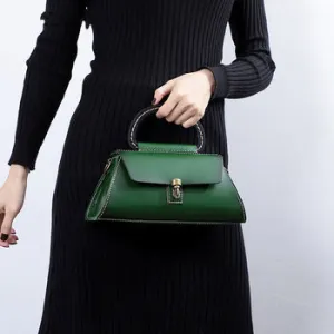 Unique Luxurious Premium Leather Pyramid Handbag.