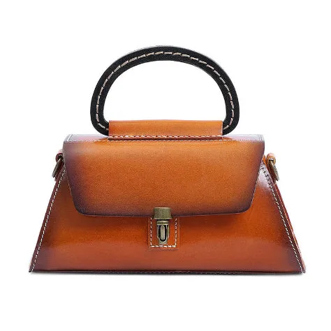 Unique Luxurious Premium Leather Pyramid Handbag.