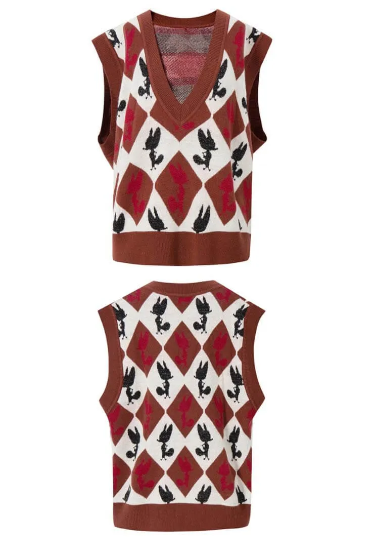 V-neck Sleeveless Pullovers Vest Sweater