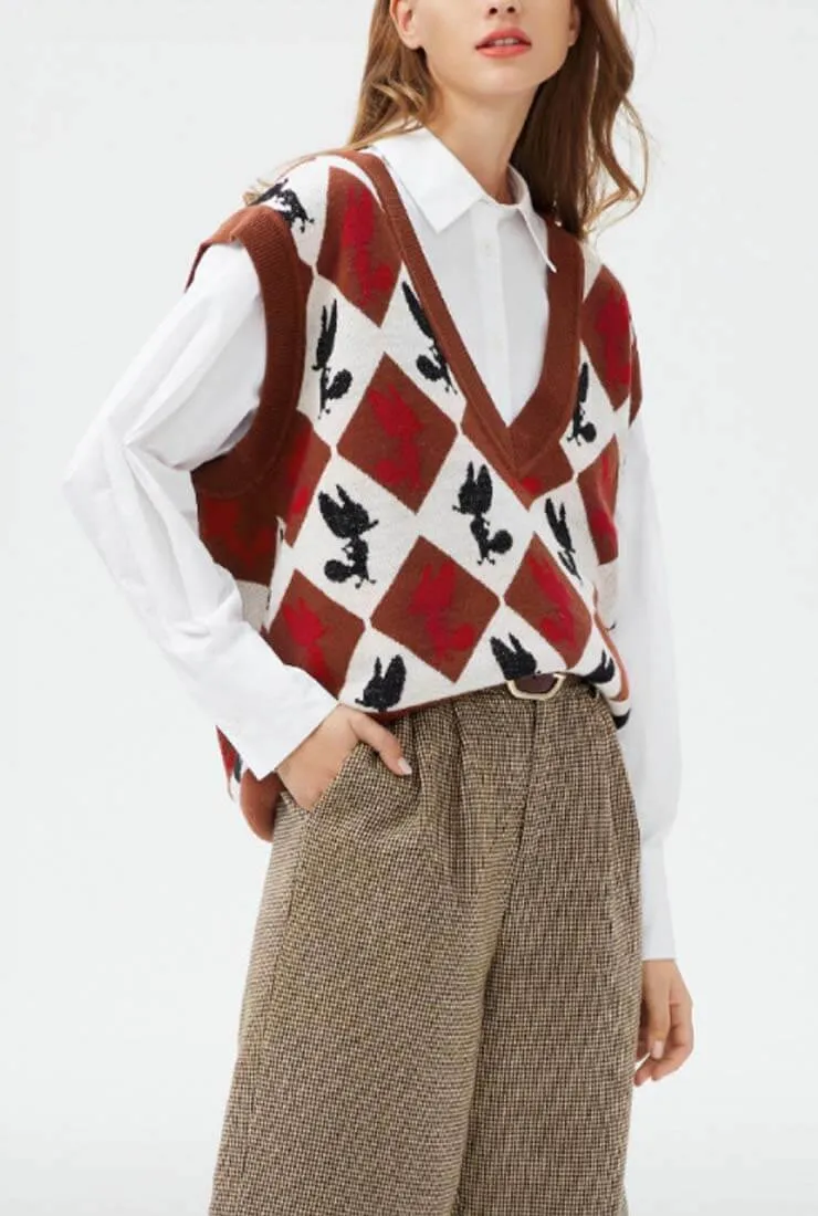 V-neck Sleeveless Pullovers Vest Sweater
