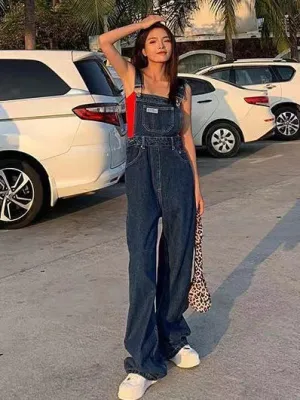 Vintage Washed Boyfriend Denim Overalls
