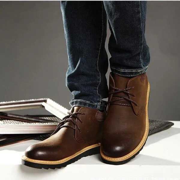 West Louis Classic Vintage Desert Genuine Leather Boots