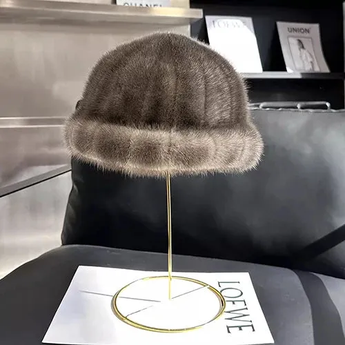 Winter Fashion Genuine Real Mink Fur Winter Warm Women Hat