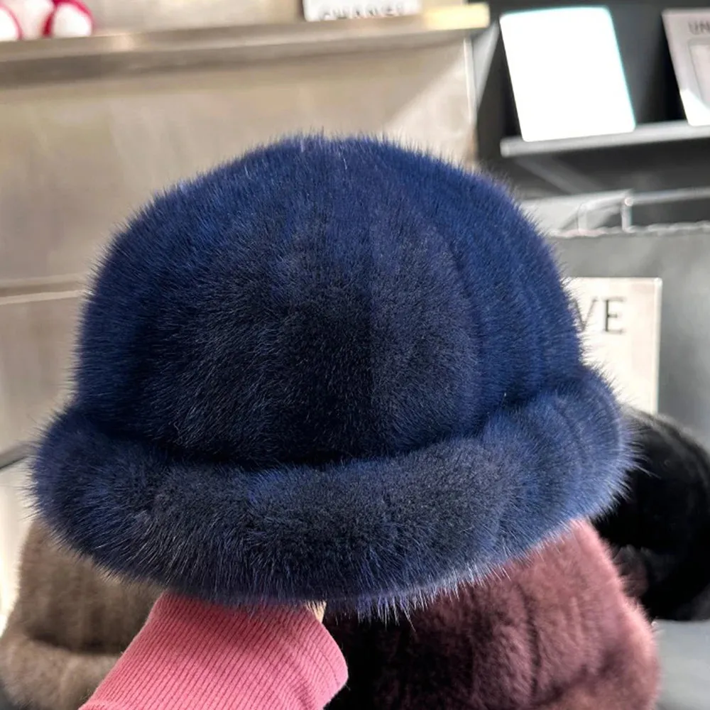 Winter Fashion Genuine Real Mink Fur Winter Warm Women Hat