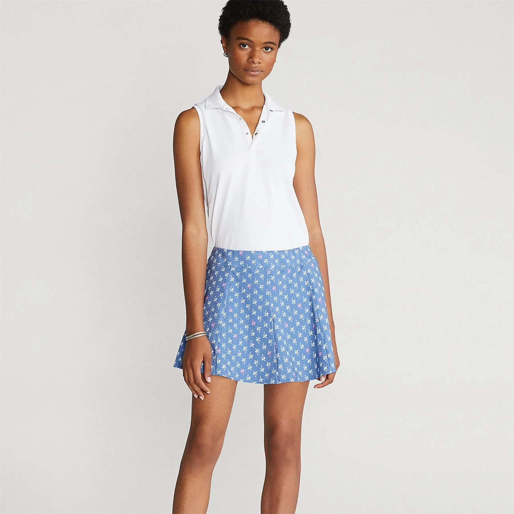 Womens Printed Elite Wicking Jersey Skort 15" French Blue Palms - 2021