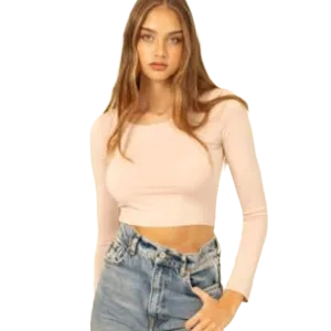 Your Fave Cropped Fitted Long Sleeve Street Tee sz S M L | Basic Tees